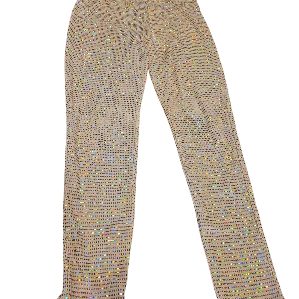 Forever 21 Sequin Embellished Women's Pants - Gold
